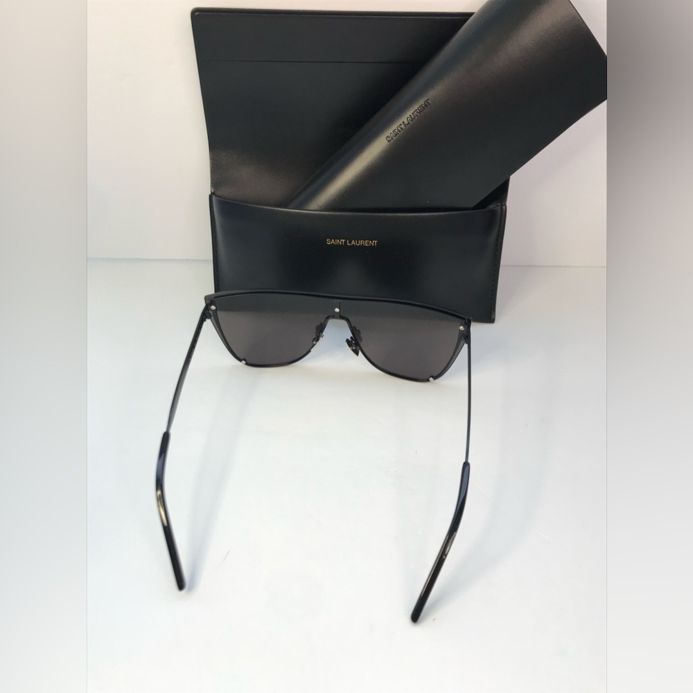 💯 - New Authentic Saint Laurent New Wave SL 1-B MASK Sunglasses Black - … - Picture 10 of 16
